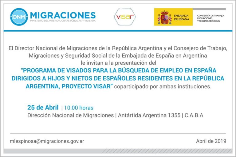 Visados de búsqueda de empleo en españa para hijos y nietos de españoles residentes en argentina